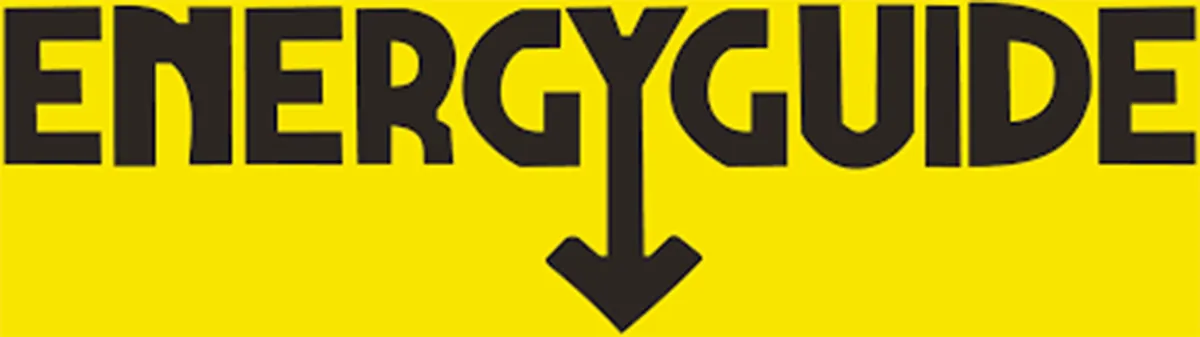 EnergyGuide label displaying SEER rating on an air conditioner