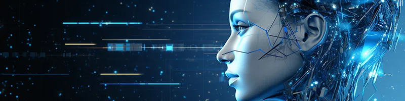 A futuristic scene representing AI