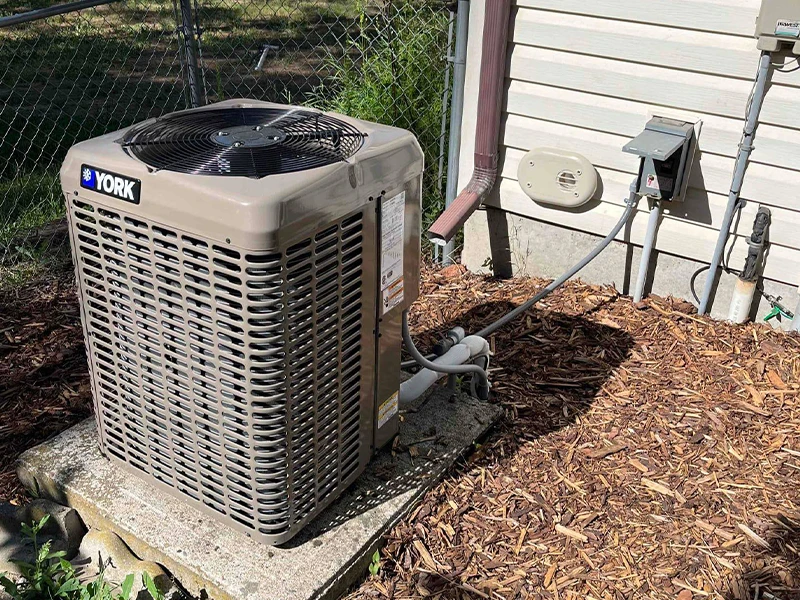 An installation of a York air conditioner by Bills Heating and AC.